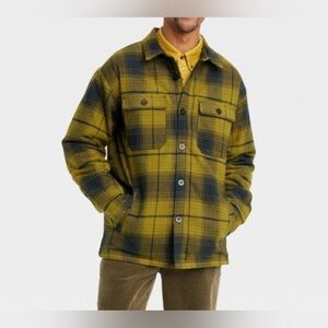 - Men’s Houston White- green/ yellow plaid jacket Size S winter shirt